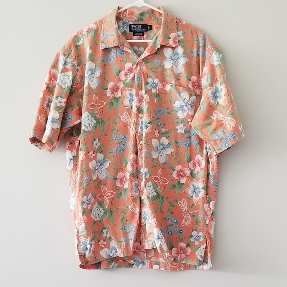 polo floral button down